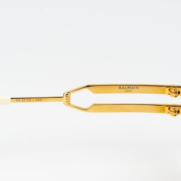 Balmain Women Sunglasses Titanium Gold Brown Geometric FIXE BPS-123D-54 - Picture 8 of 12